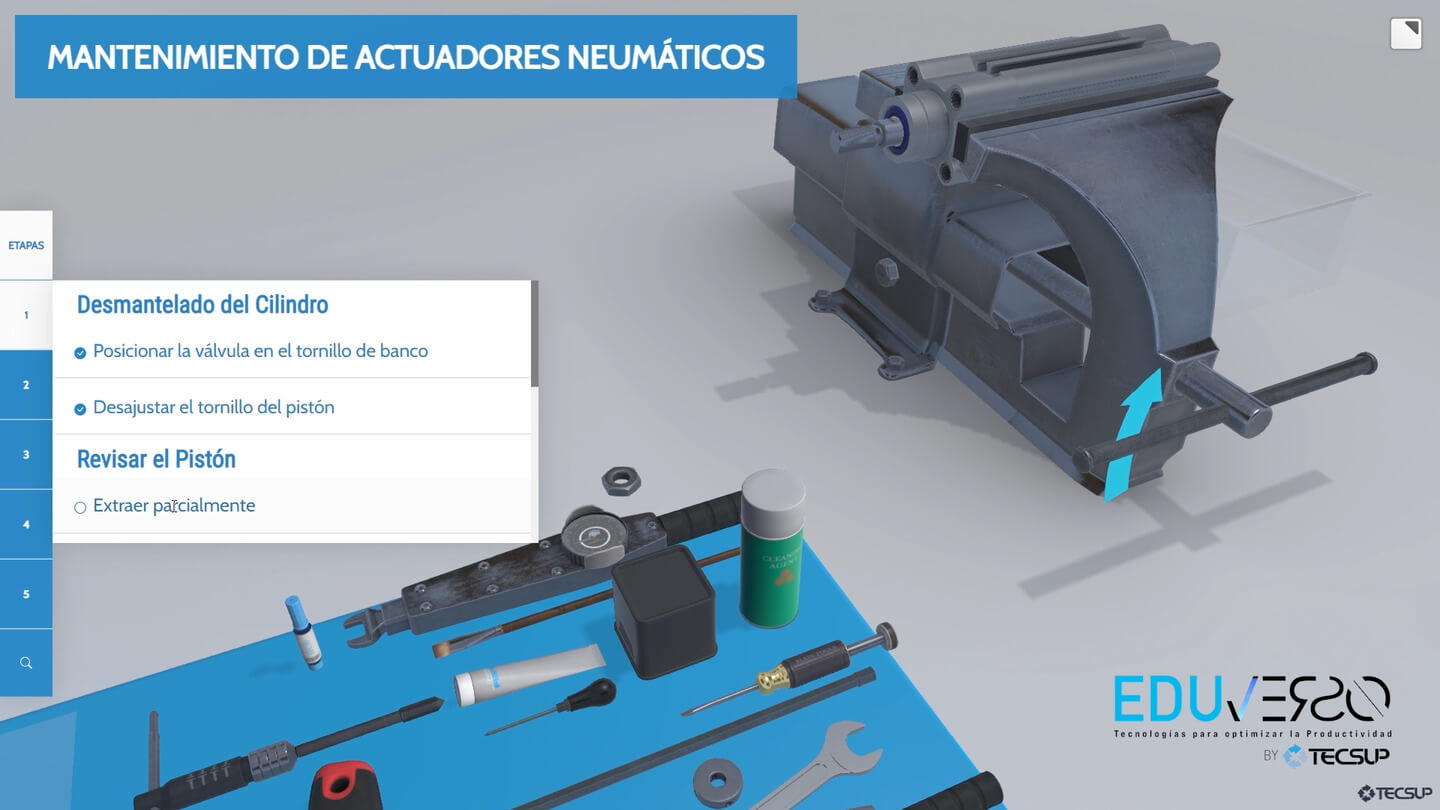 Laboratorio de mantenimiento de actuadores neumaticos
